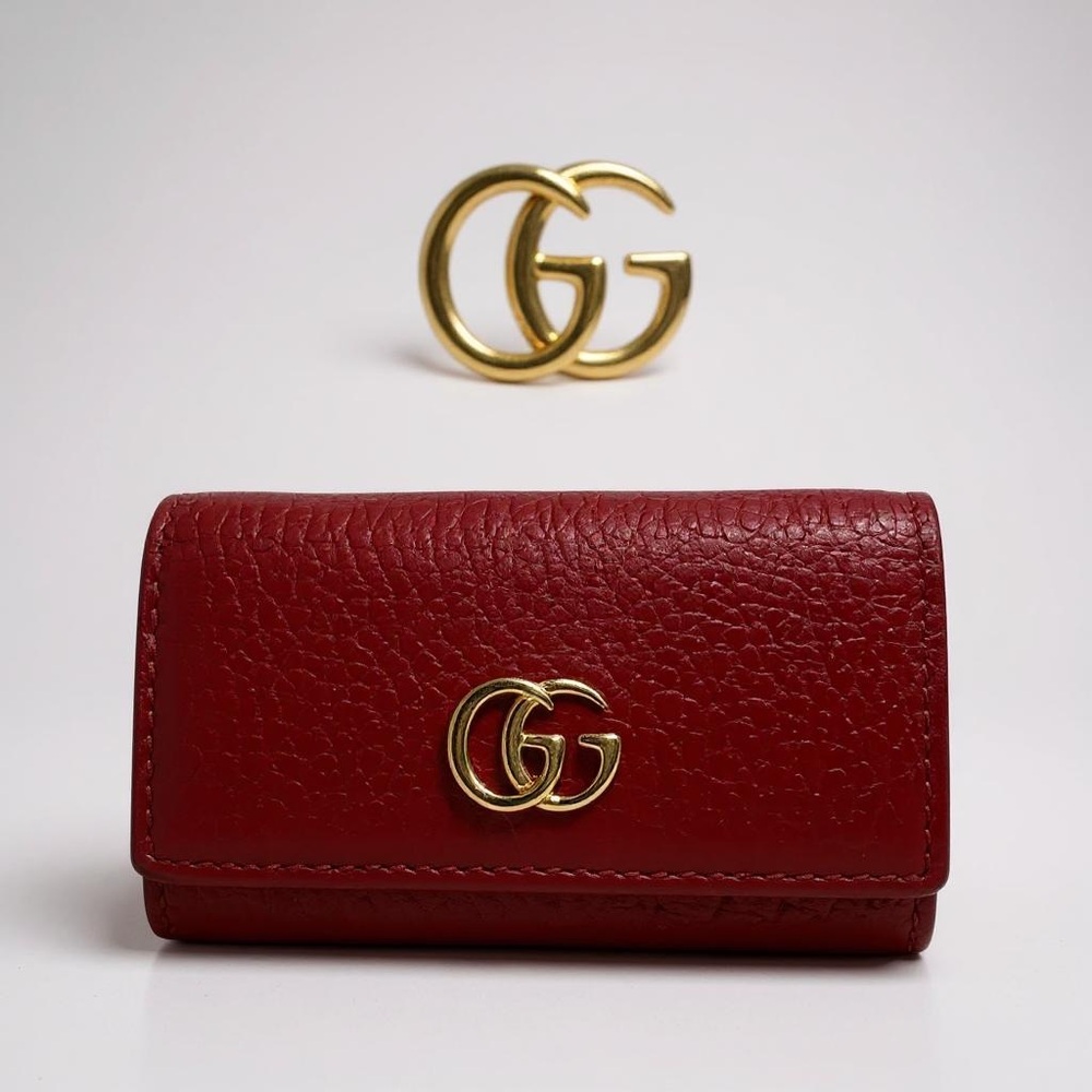 Gucci Marmont Burgundy Leather key Holder